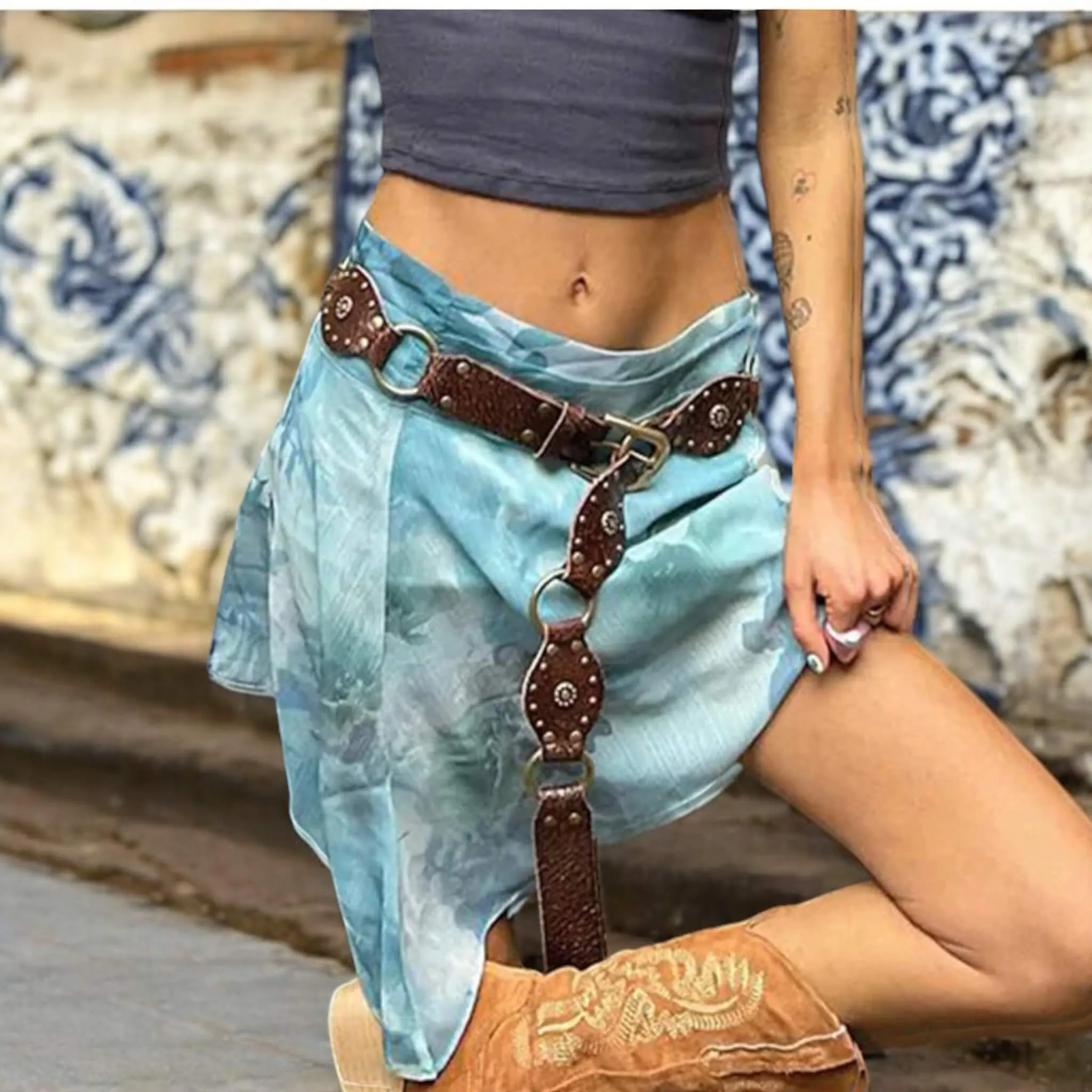 Boho Western Disc Studded Waist Belt