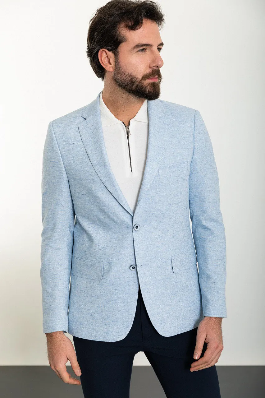 Bojoni Torretta Slim Fit Ice Blue Blazer