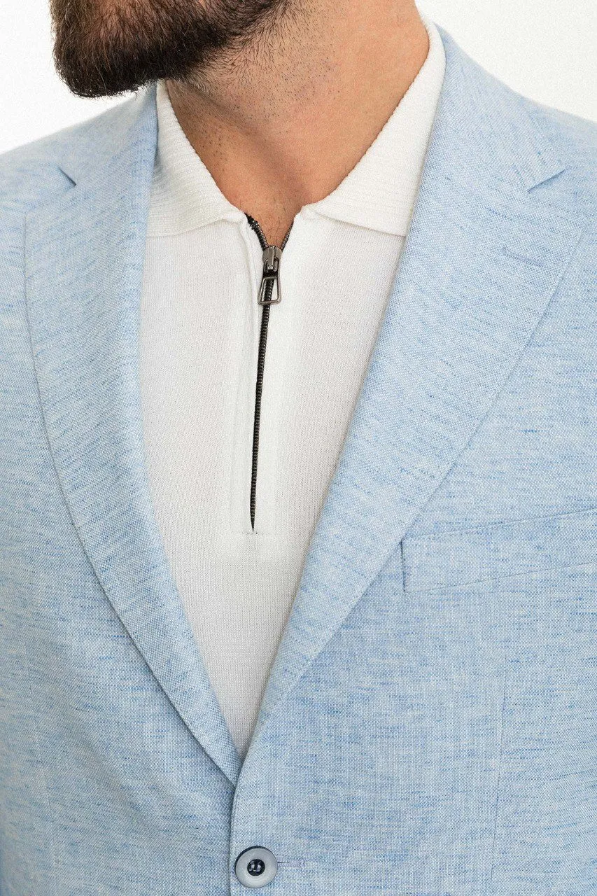 Bojoni Torretta Slim Fit Ice Blue Blazer