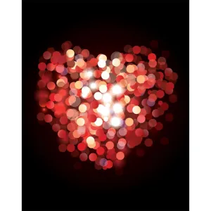 Bokeh Heart Printed Backdrop