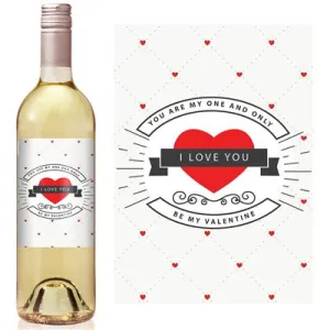 Bold Red Valentine Wine Label