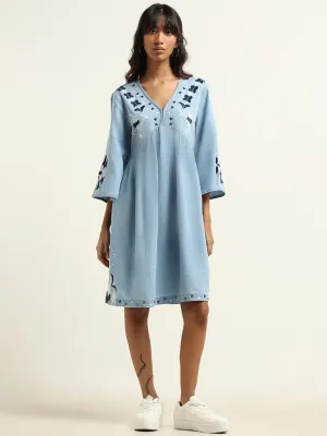 Bombay Paisley Blue Cotton Dress