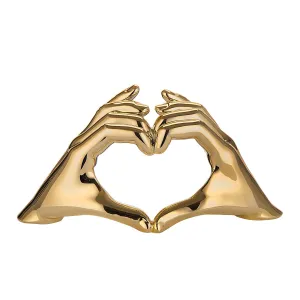 BONGELLI PREZIOSI Decorazione Mani a Cuore 16x9cm Oro Marmorino