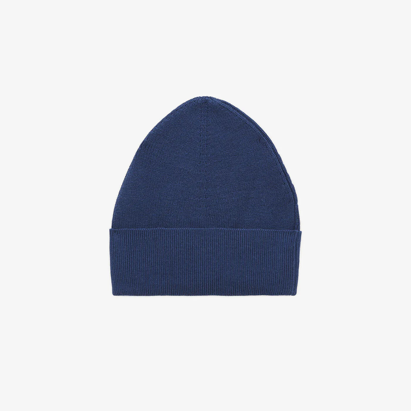 Bonnet uni en coton et laine bleu océan