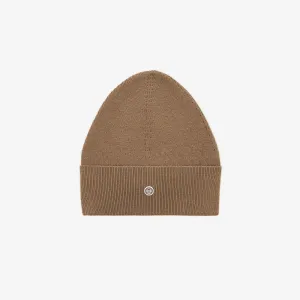 Bonnet uni en coton et laine camel