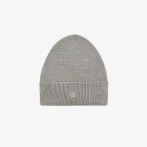 Bonnet uni en coton et laine gris acier