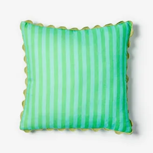 Bonnie & Neil Thin Stripe Jade Cushion 60cm