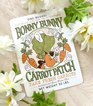 Bonny Bunny Carrot Patch Textured Print (Old)