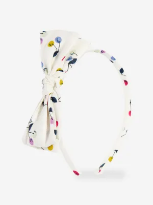 Bonpoint Girls Bow Headband in White