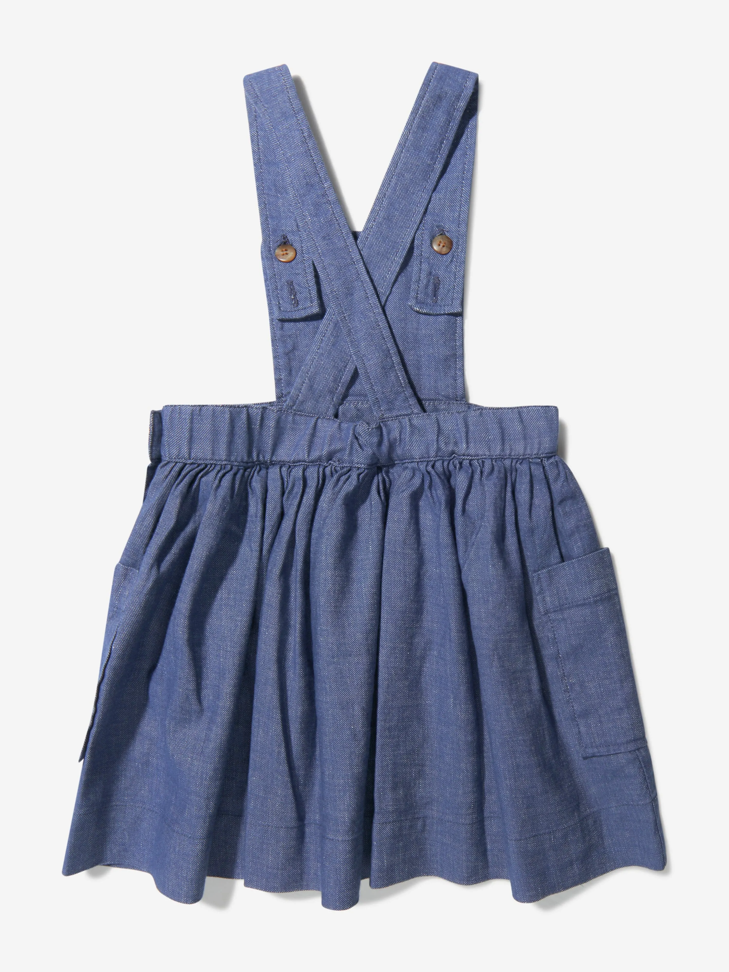 Bonpoint Girls Cotton And Linen Pinafore Dress