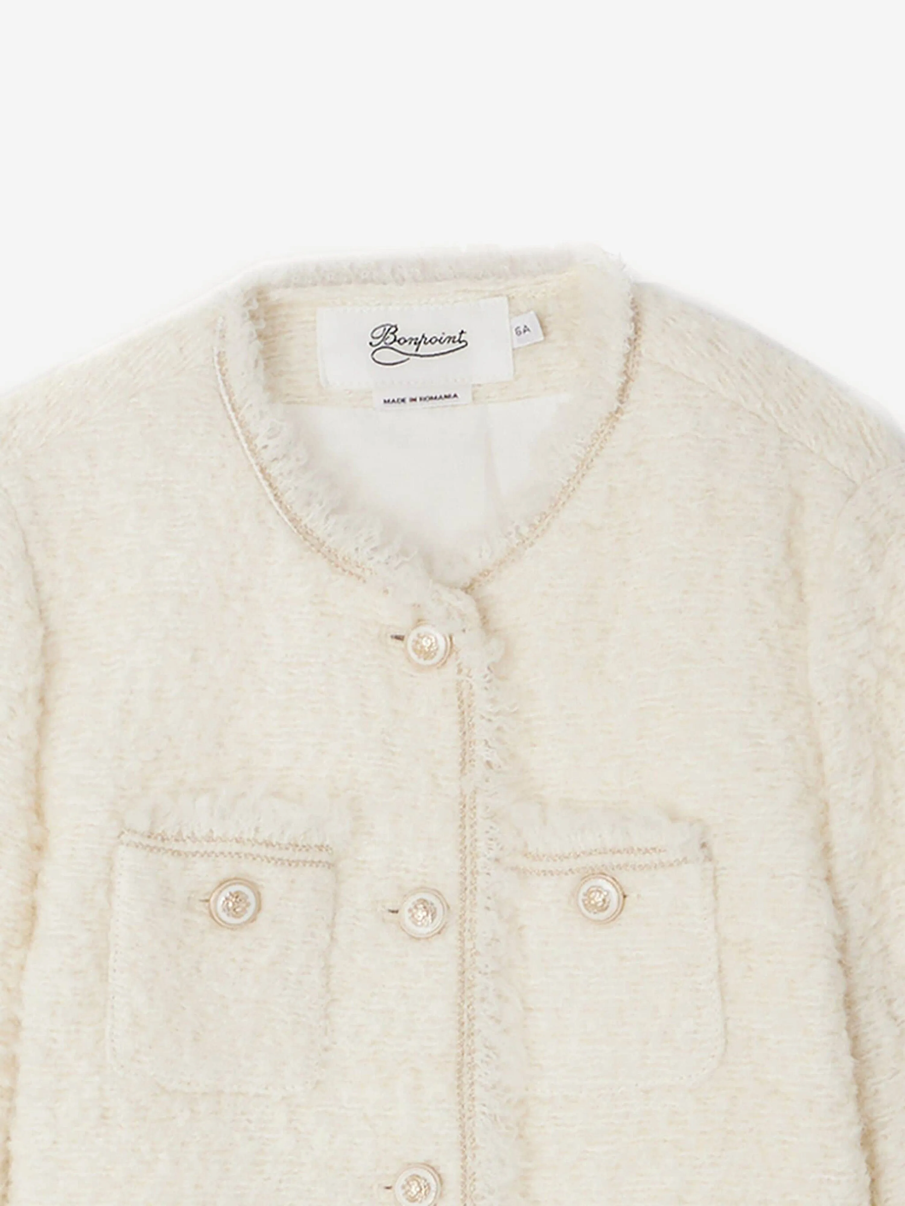 Bonpoint Girls Giacinta Jacket in Ivory