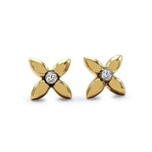 Boodles Flower Press Diamond Stud Earrings