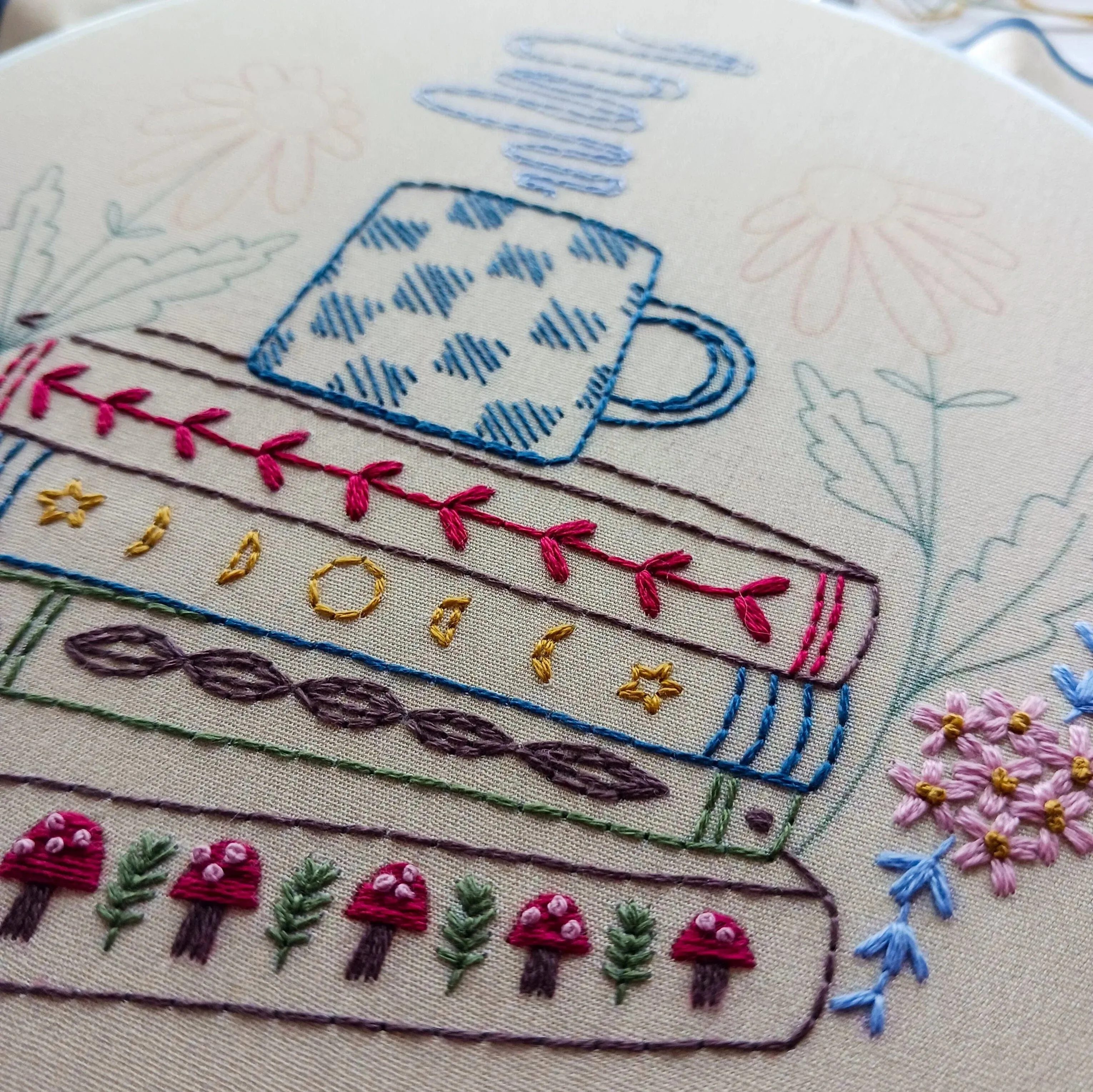 Book Nook Embroidery Kit - Cozyblue Handmade