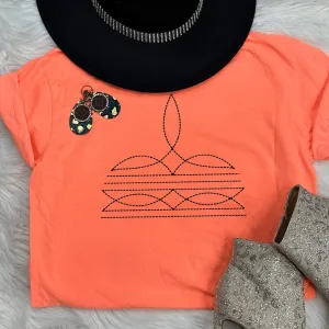 Boot Stitch embroidered tee