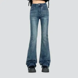 Bootcut sanded jeans
 for ladies