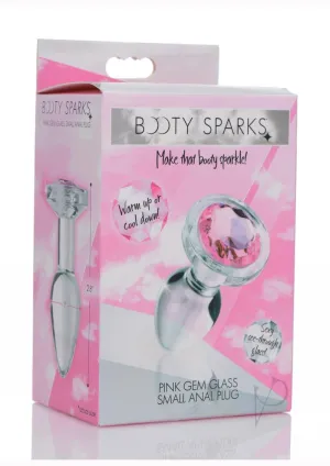 Booty Sparks Pink Gem Glass Anal Plug Sm