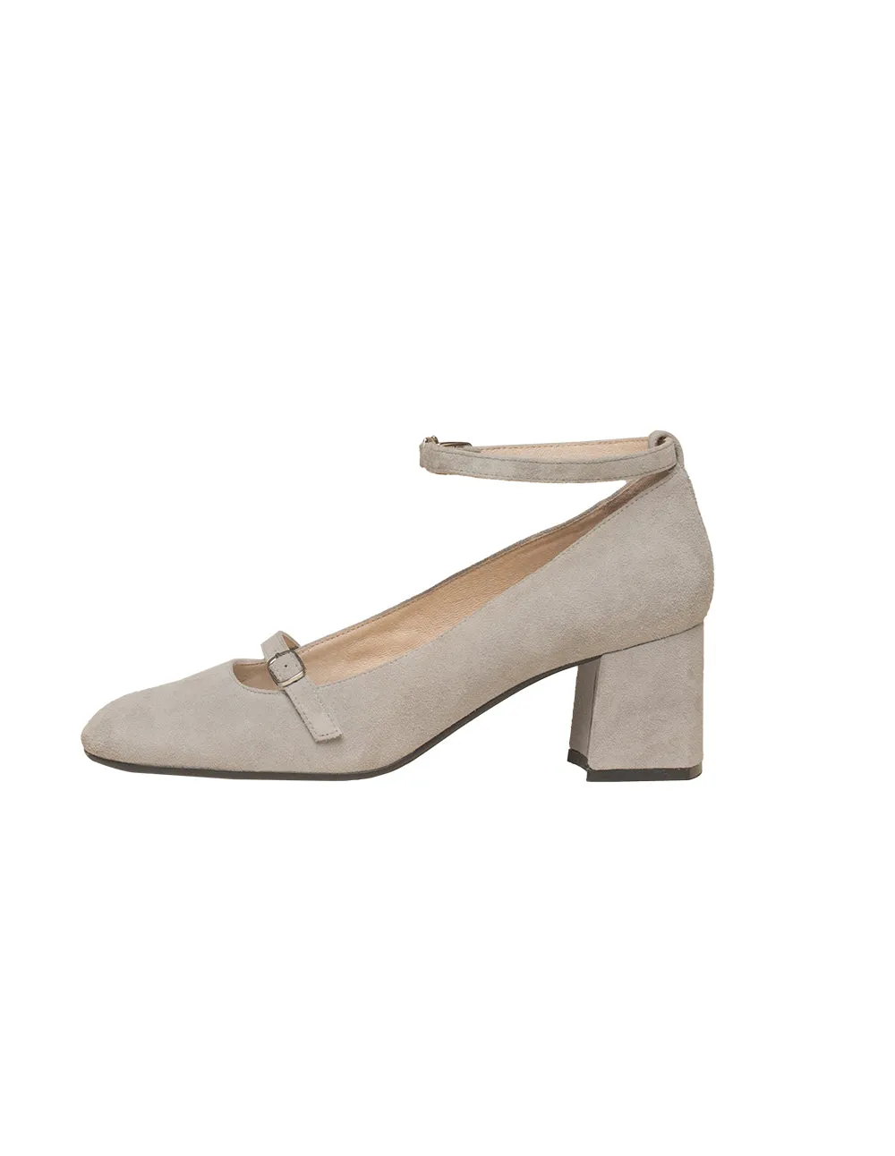 BORA AKSU Mary-Jane Suede Leather Block Heel Shoes