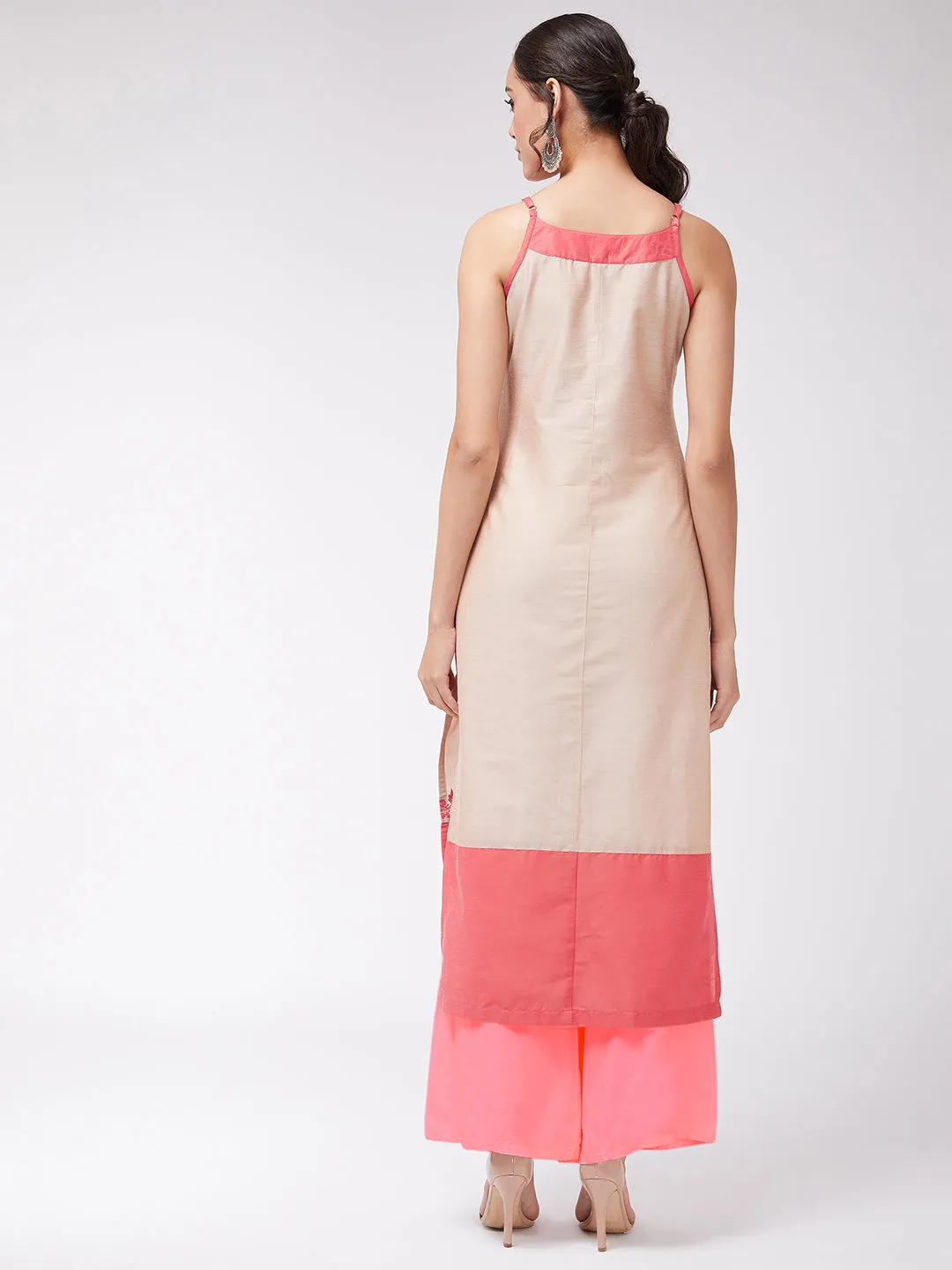 Border Embroidered Strappy Semi-Festive Kurta