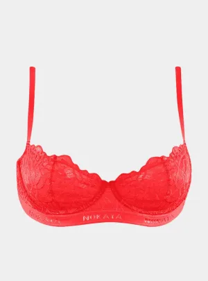 Born in Ukraine Lace Balcony Bra Red