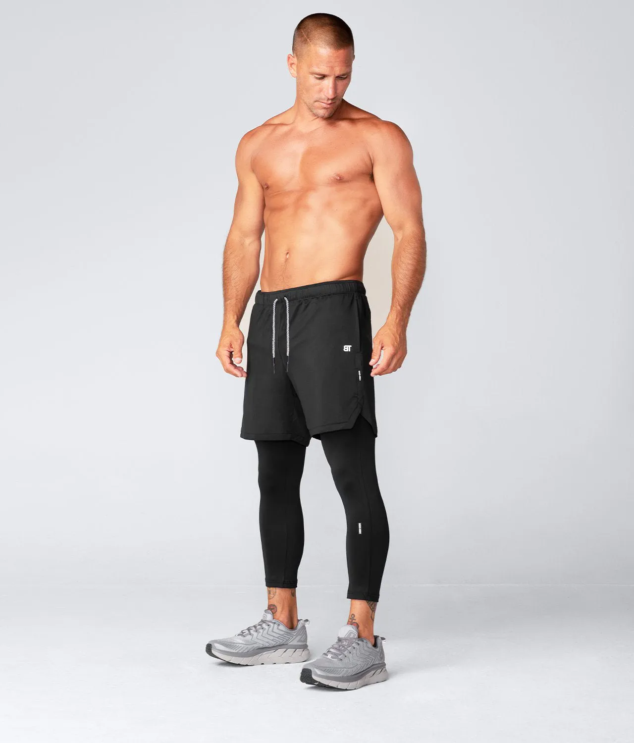 Born Tough Air Pro™ 2 in 1 Men's Running Shorts With Legging Liner Black