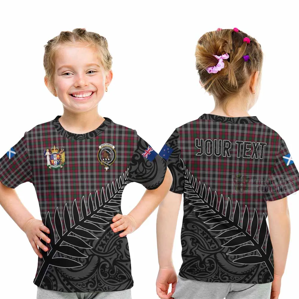 Borthwick Crest Tartan Kid T-Shirt with New Zealand Silver Fern Half Style