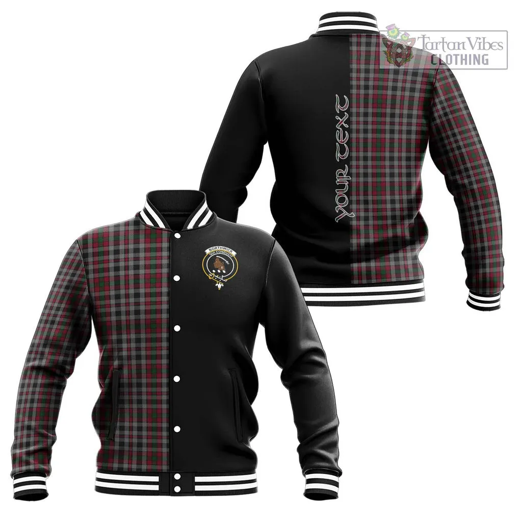 Borthwick Tartan Baseball Jacket with Family Crest and Half Of Me Style