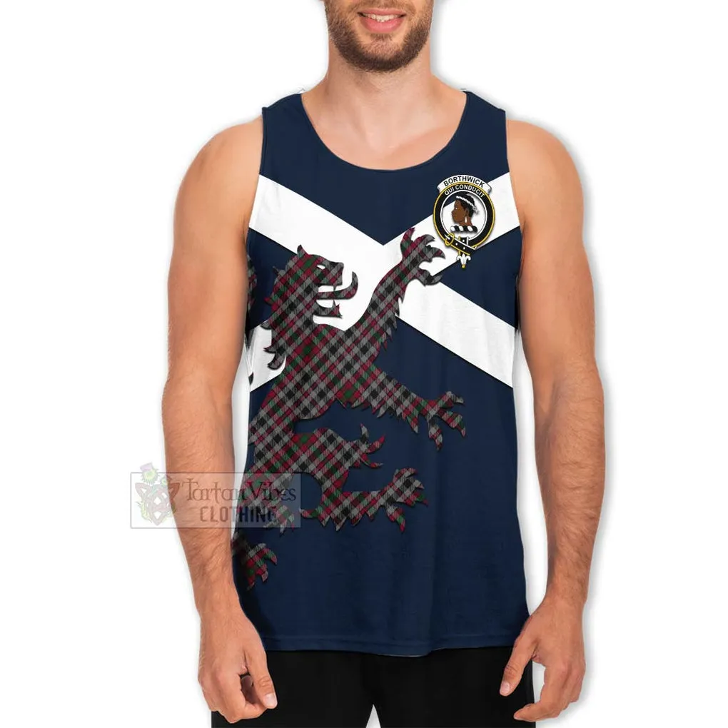 Borthwick Tartan Lion Rampant Men's Tank Top  Proudly Display Your Heritage with Alba Gu Brath and Clan Name