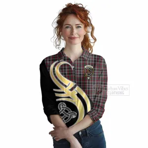 Borthwick Tartan Women's Casual Shirt with Family Crest and Celtic Symbol Style