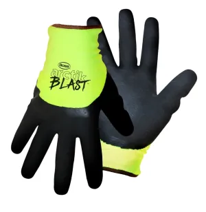 Boss ARCTIK BLAST 7845L Gloves, Men's, L, Knit Wrist Cuff, Latex Coating, Nylon Glove, Black/Green :PR: QUANTITY: 1