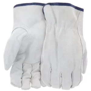 Boss B81162-L Gloves, L, 8 to 8-3/8 in L, Keystone Thumb, Slip-On Cuff, Split Cowhide Leather, Gray :PR: QUANTITY: 1