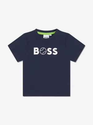 BOSS Baby Boys Logo T-Shirt In Navy