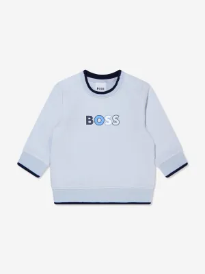 BOSS Baby Boys Organic Cotton Sweatshirt in Blue