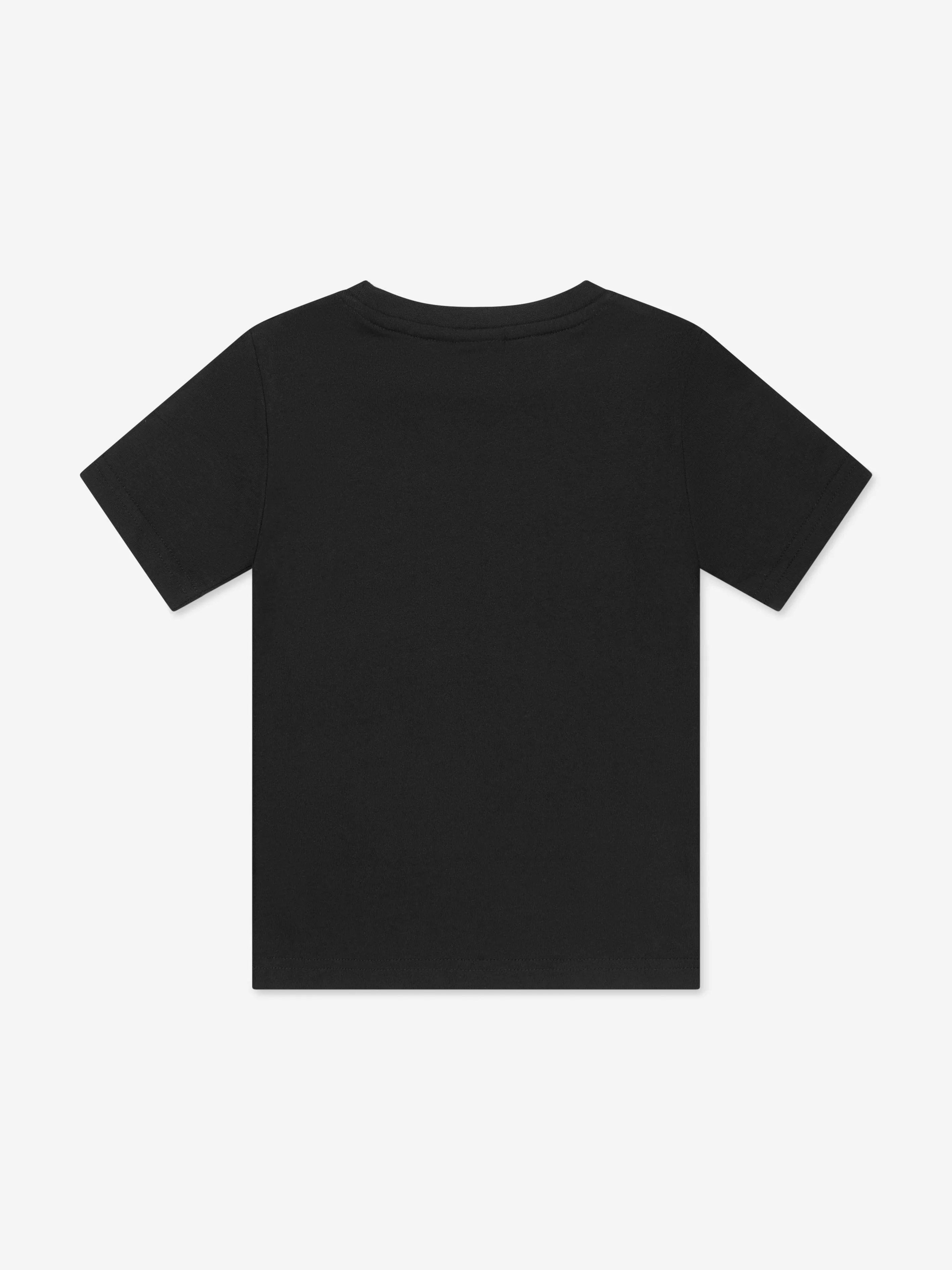 BOSS Boys Gradient Logo Print T-Shirt In Black