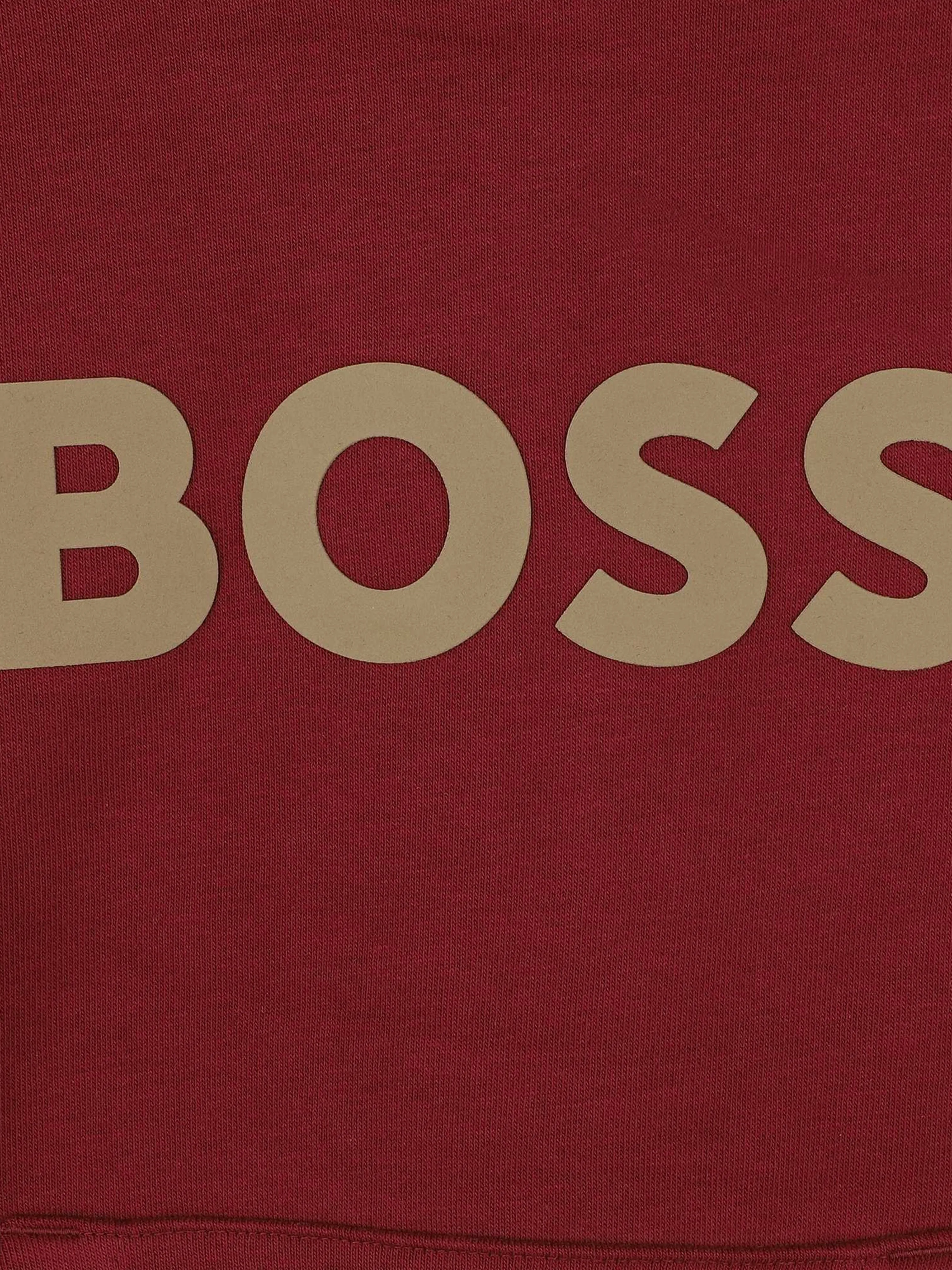 BOSS Boys Logo Hoodie in Red