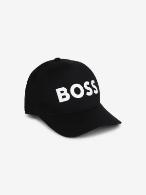 BOSS Boys Logo Print Cap in Black