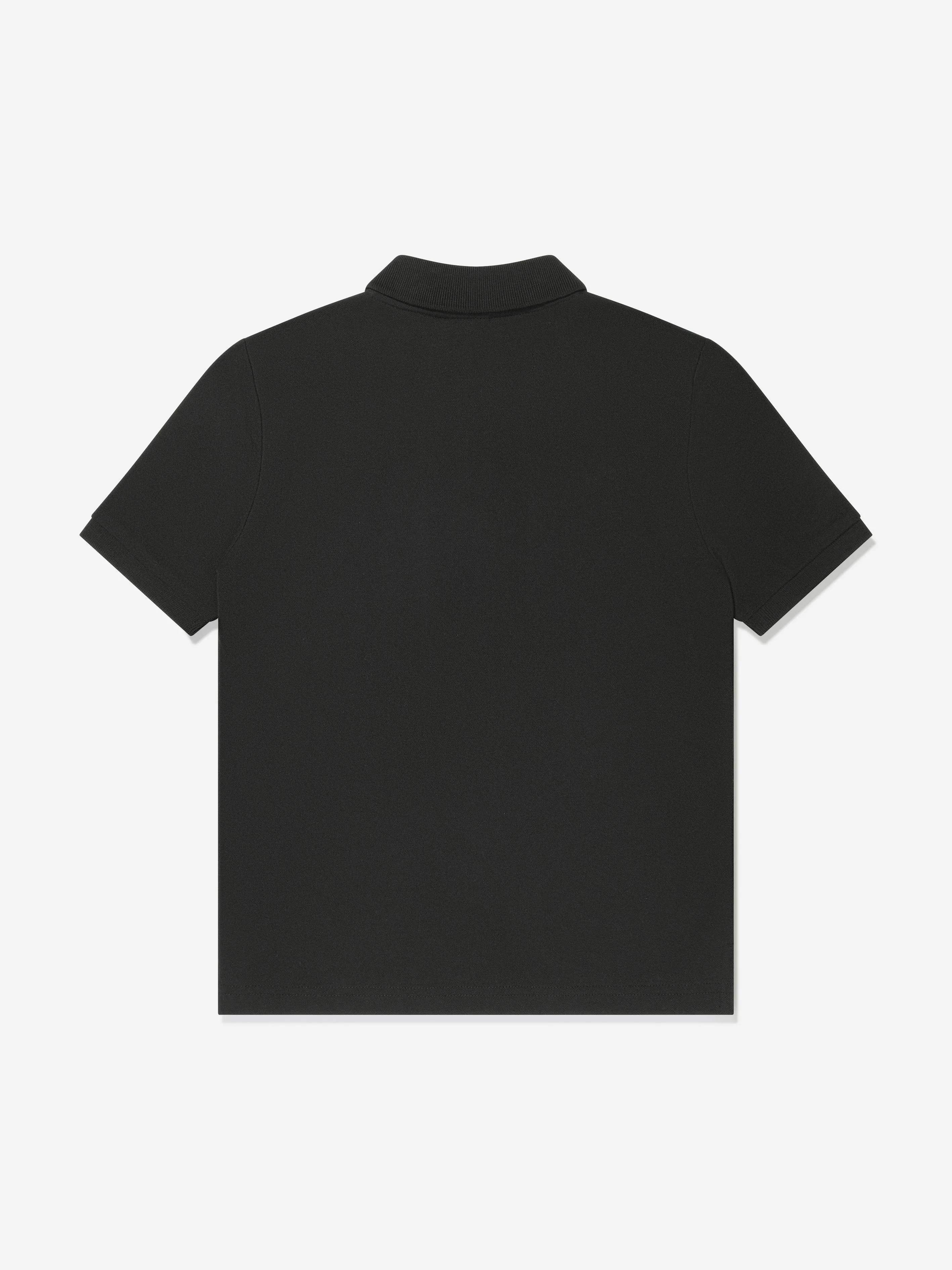 BOSS Boys Logo Print Polo Shirt in Black