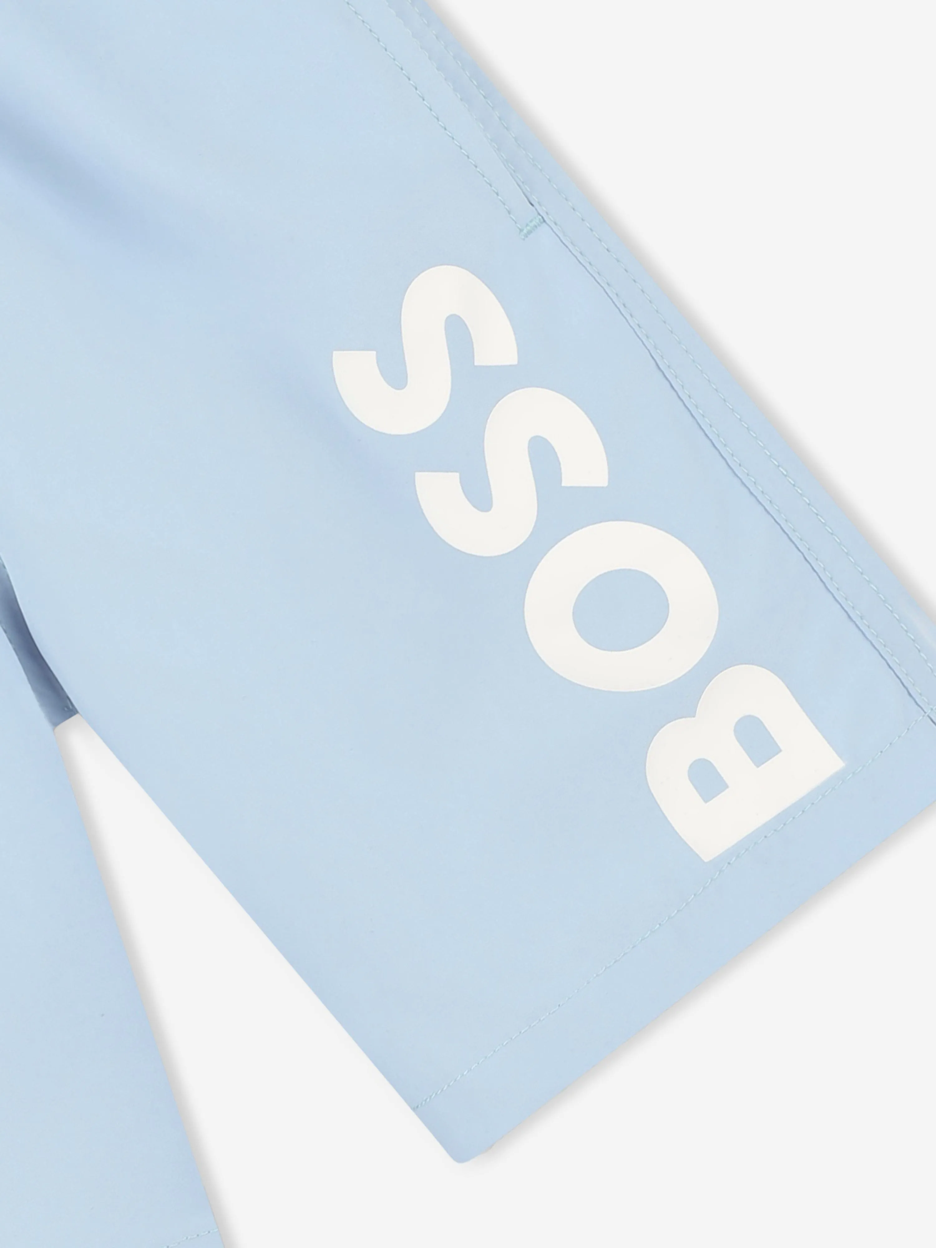 BOSS Boys Logo Print Swim Shorts in Blue