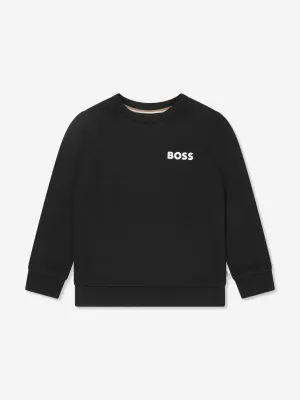 BOSS Boys Logo Sweatshirt In Black