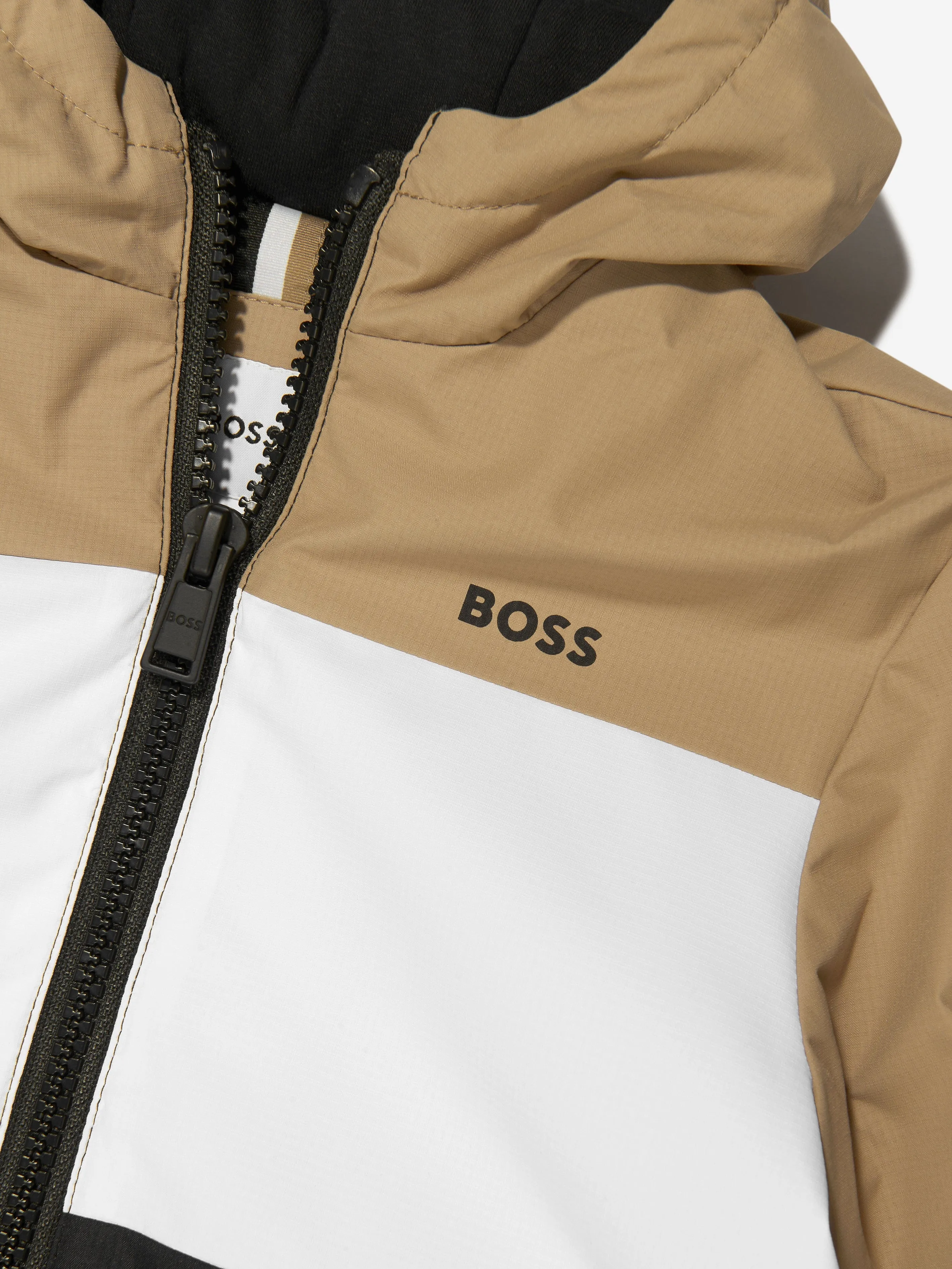 BOSS Boys Striped Hooded Jacket