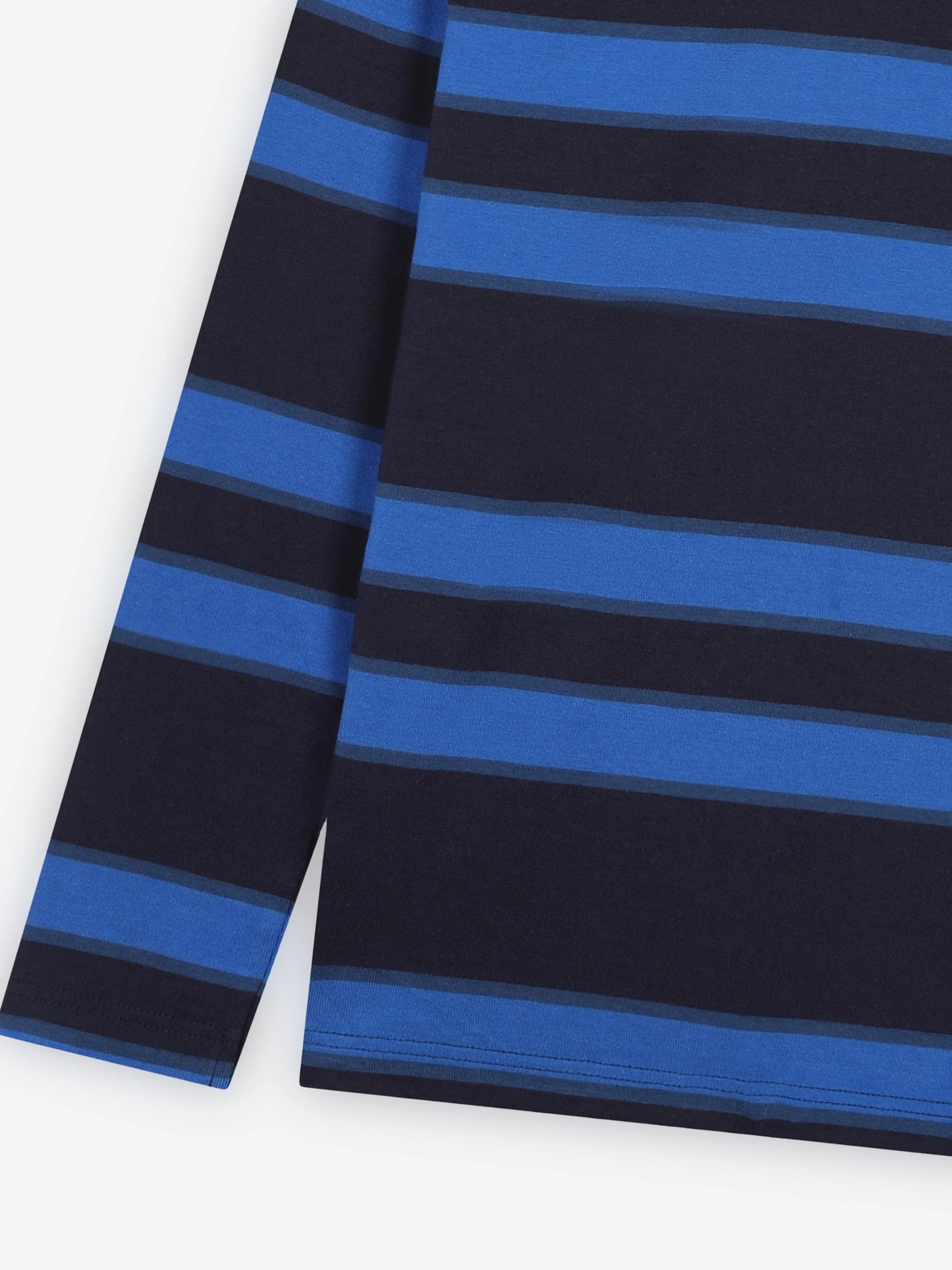 BOSS Boys Striped Long Sleeve Polo Shirt in Navy