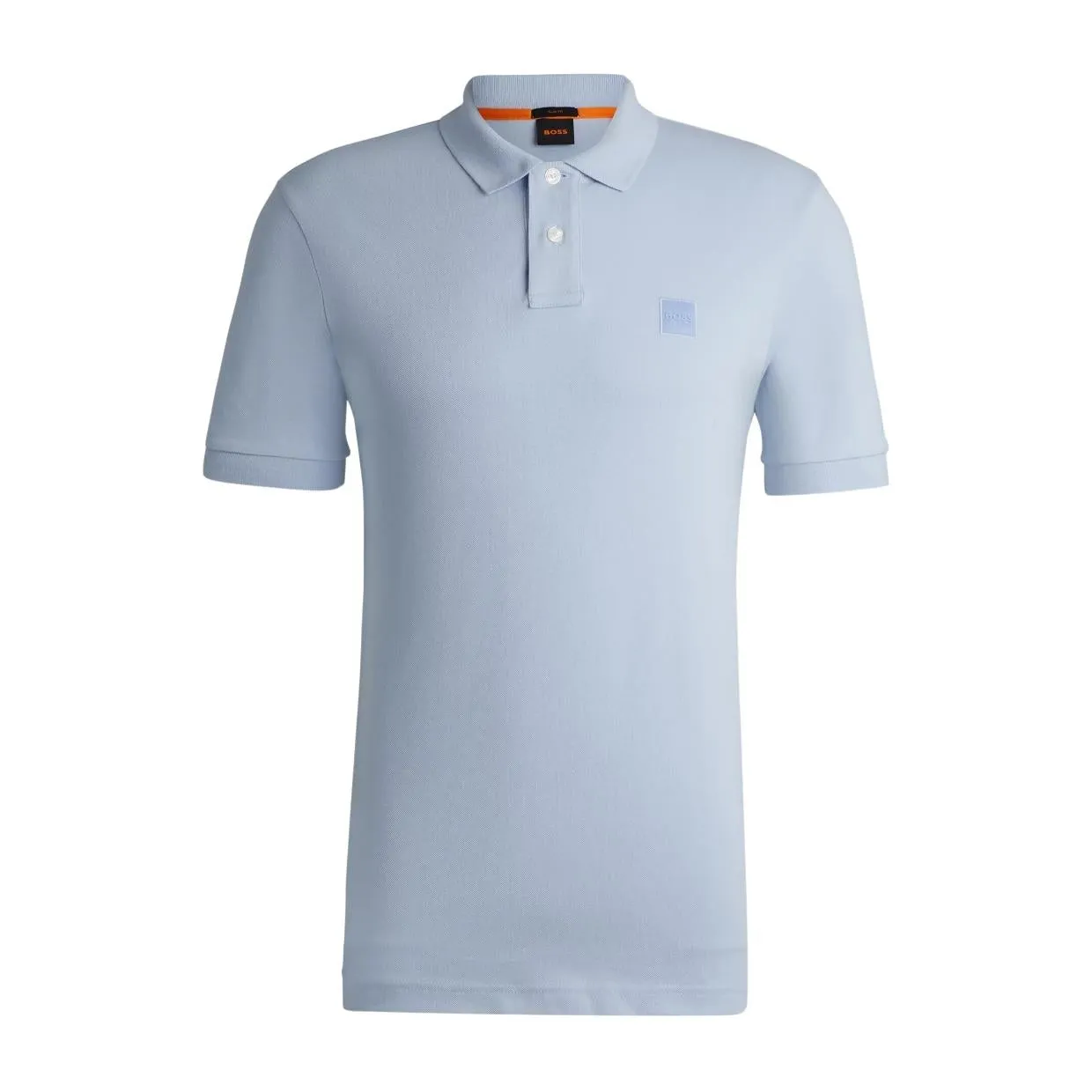 BOSS Passenger Logo Patch Light Blue Polo Shirt