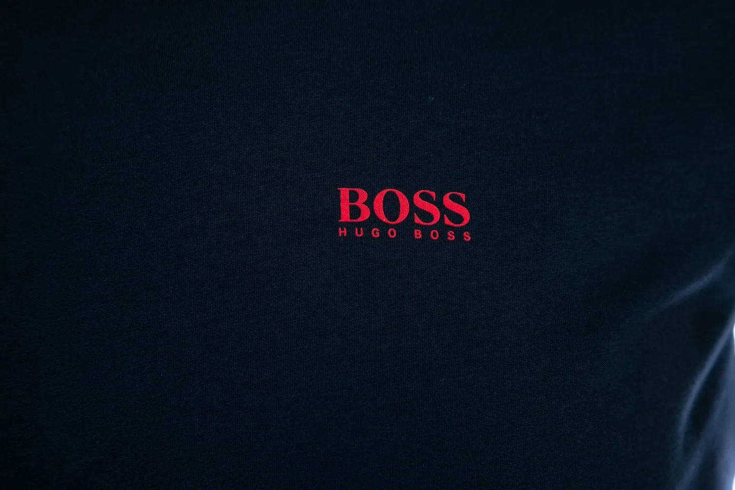 BOSS Tee T shirt in Navy With Red Logo