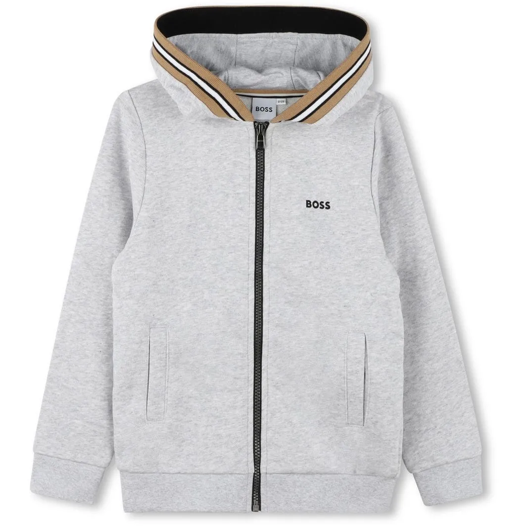 BOSS - Zip Hoodie Logo Tracksuit  -  Grey