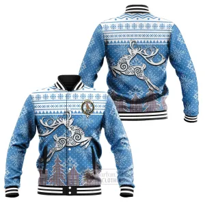 Boswell Clan Christmas Baseball Jacket Celtic Reindeer Style