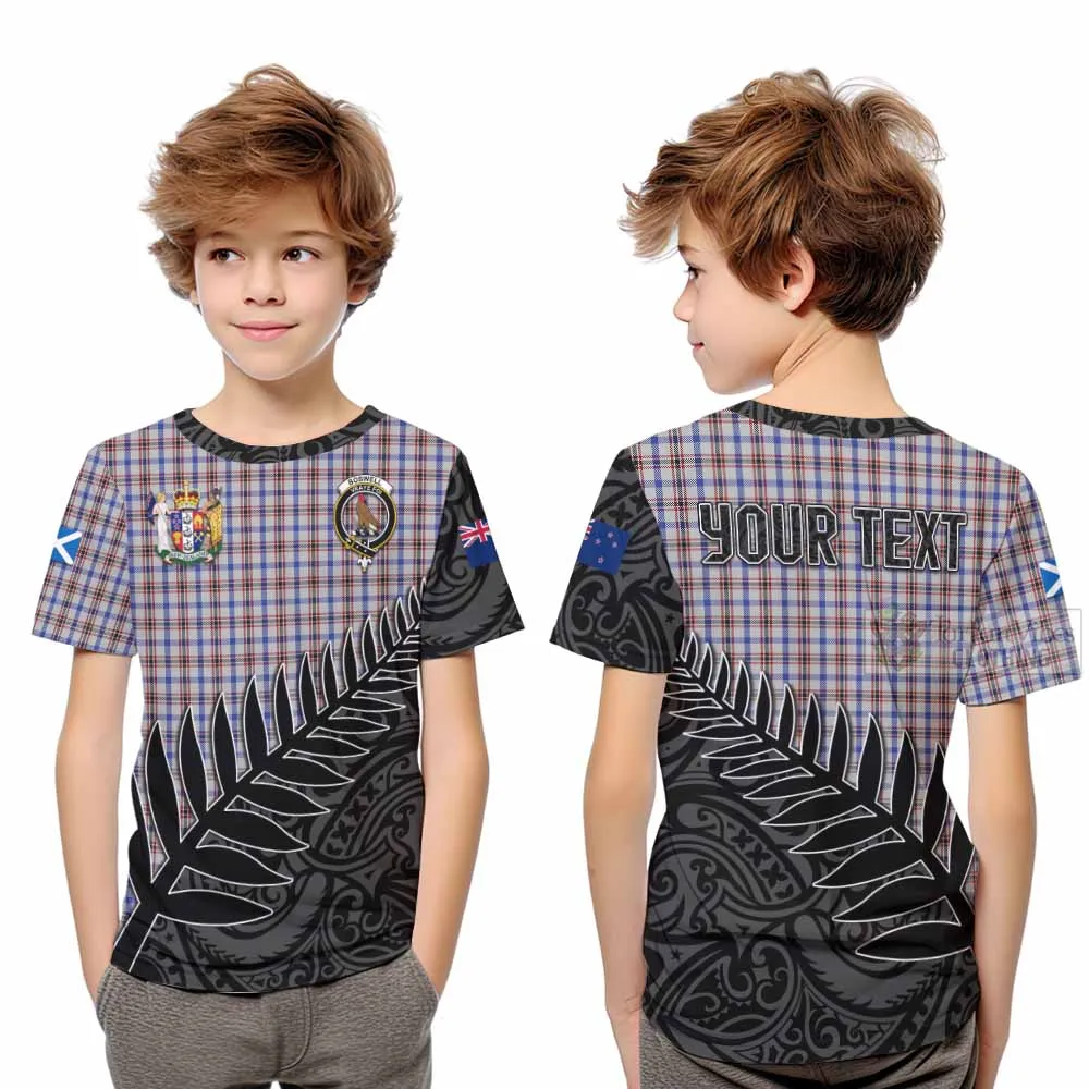 Boswell Crest Tartan Kid T-Shirt with New Zealand Silver Fern Half Style