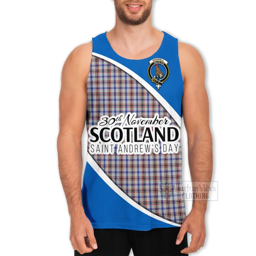 Boswell Family Crest Tartan Men's Tank Top Celebrate Saint Andrew's Day in Style