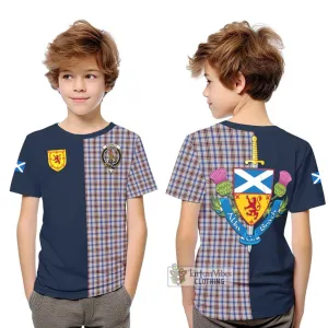 Boswell Tartan Kid T-Shirt Alba with Scottish Lion Royal Arm Half Style