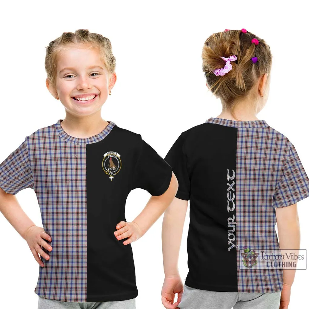 Boswell Tartan Kid T-Shirt with Family Crest and Half Of Me Style