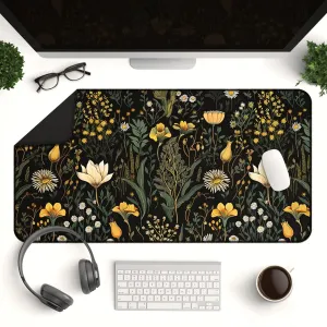 Botanical Floral Desk Mat – Large Nature-Inspired Mousepad for Office & Gaming