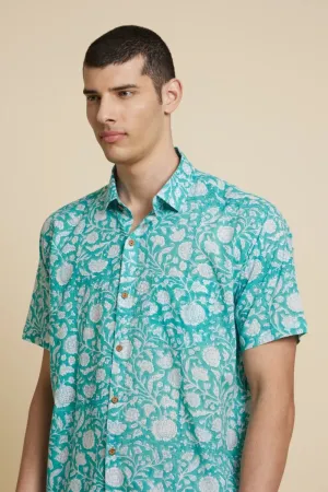 Botanical Floral Handblock Printed Shirt